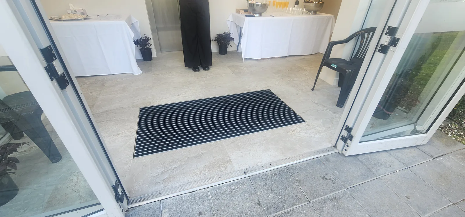 Durable large-format floor tiling in a commercial fit-out in Auckland by Tarara Tiling